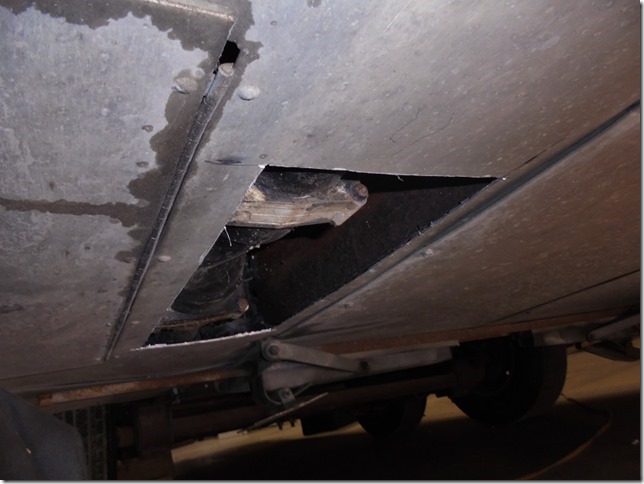 access panel created to get to blk wtr drain area